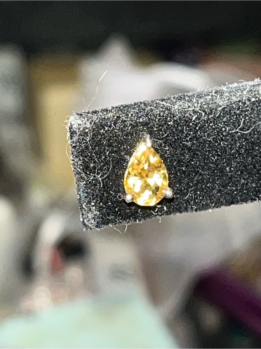 Sterling silver stud earrings with natural citrine